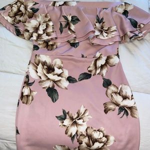 Floral mauve mini dress